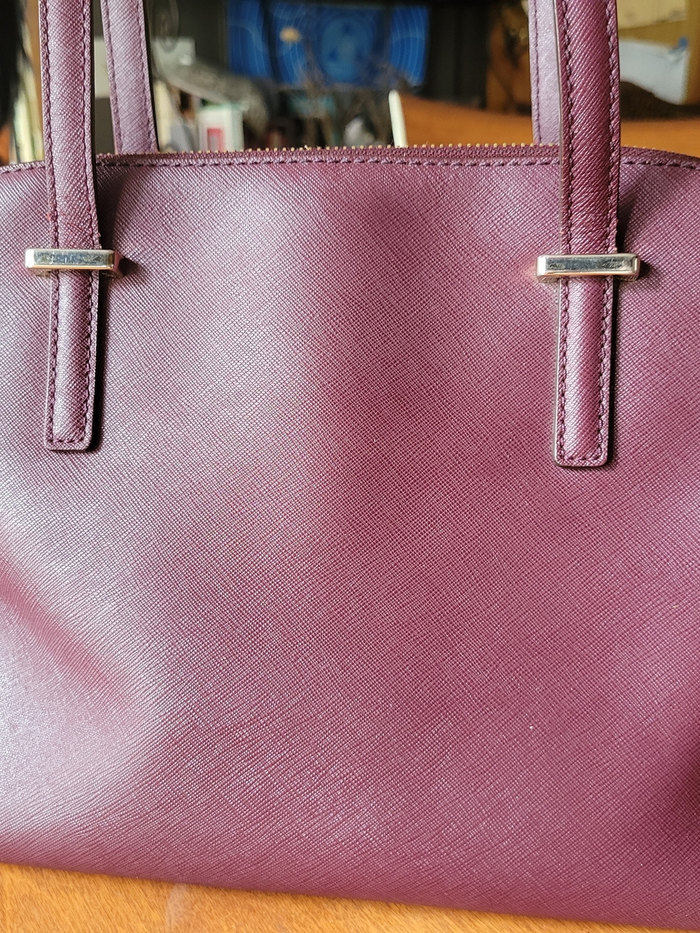 kate spade New York Plum Saffiano Leather Tote - Picture 2 of 16